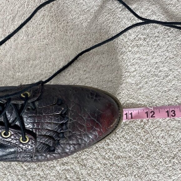 Vintage Justin Boots Pebbled Brown Burgundy Leather Packer Boots 7 - Picture 11 of 15